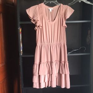 Pink ruffle sundress banana republic XS